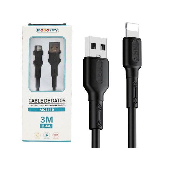 Modorwy Cable MC5110 Lightning 2.4A 3m Black Modorwy Cable MC5110 Lightning 2.4A 3m Black